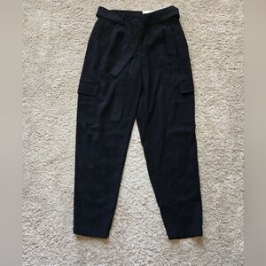 Nine West NWOT utility pants black high waist tapered womens S